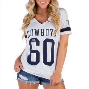 Victoria’s Secret  rare White and Blue Cowboys V-Neck jersey top